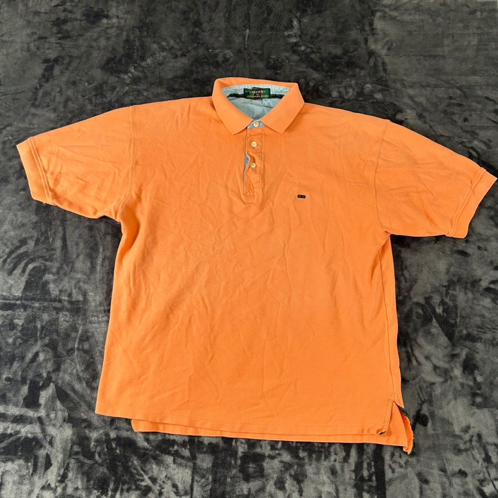 Colours‎ by Alexander Julian Polo Shirt Mens Large Orange Cotton Short Sleeve